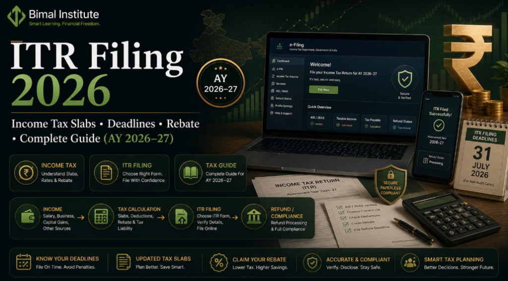 ITR Filing 2026 (AY 2026-27): Income Tax Slabs, Deadlines, Rebate & Full Guide