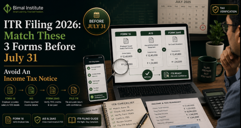 ITR Filing 2026: Match 3 Forms Before July 31 to Avoid a Notice