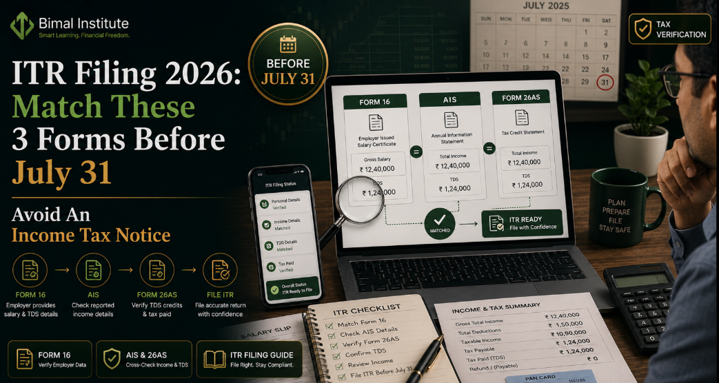 ITR Filing 2026: Match 3 Forms Before July 31 to Avoid a Notice
