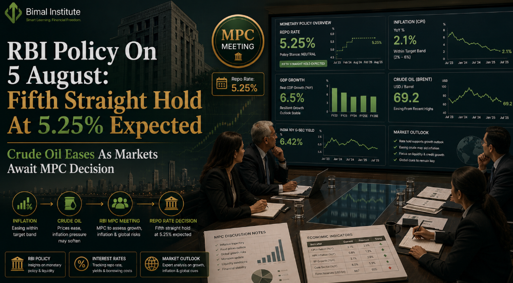 RBI Policy on 5 August: Fifth Straight Hold at 5.25% Expected as Crude Eases